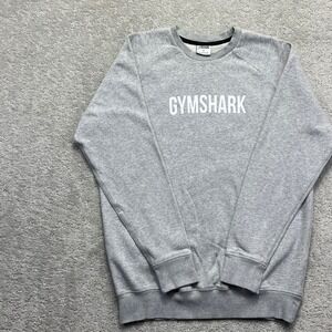 Gymshark Sweatshirt Mens Small Grey Apollo Crewneck Workout Gym Spellout Logo